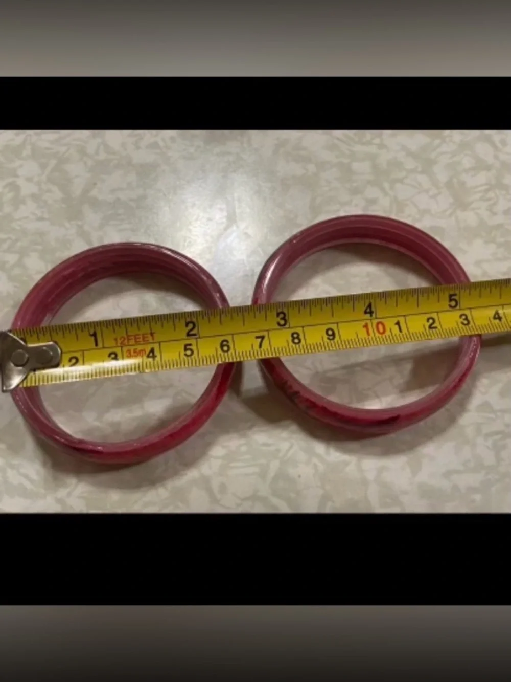 Red Plastic Childs Size Red Bangle Bracelet Set #7750 you get both
